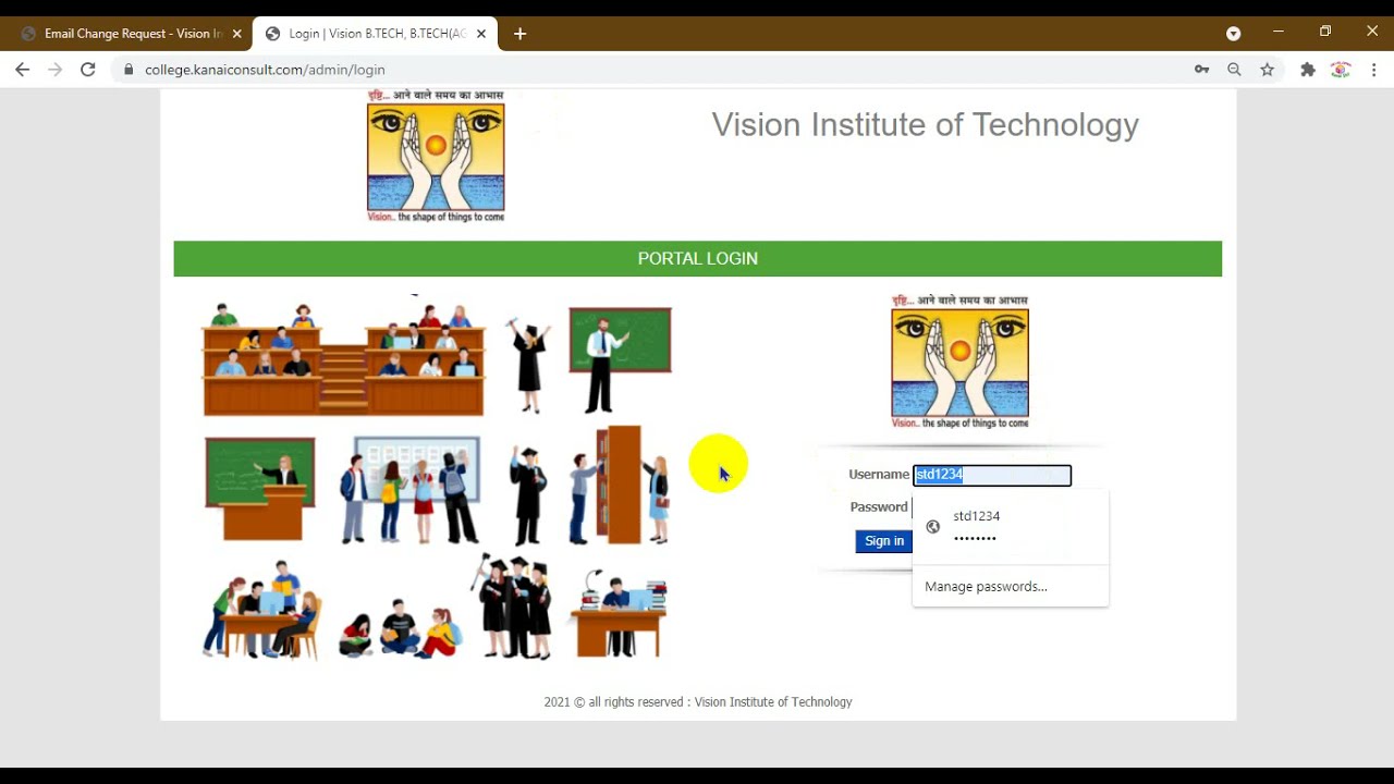 Vision College Website Designing and Backend by Web Developer Kanai