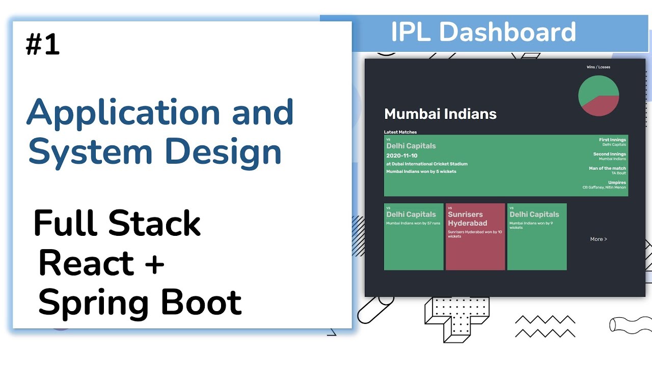 01 Application and System Design - IPL Dashboard - Full Stack Web Development Tutorial