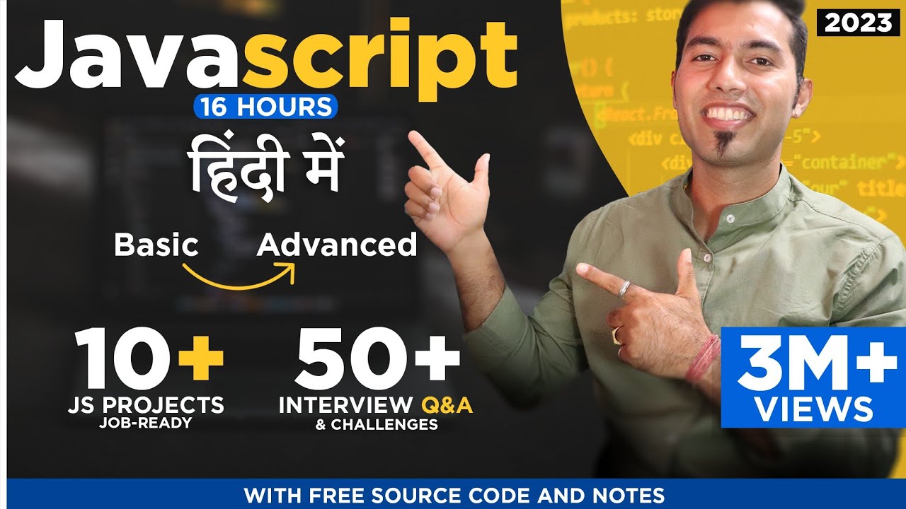 🔴 Complete JavaScript Tutorial in Hindi in 2023