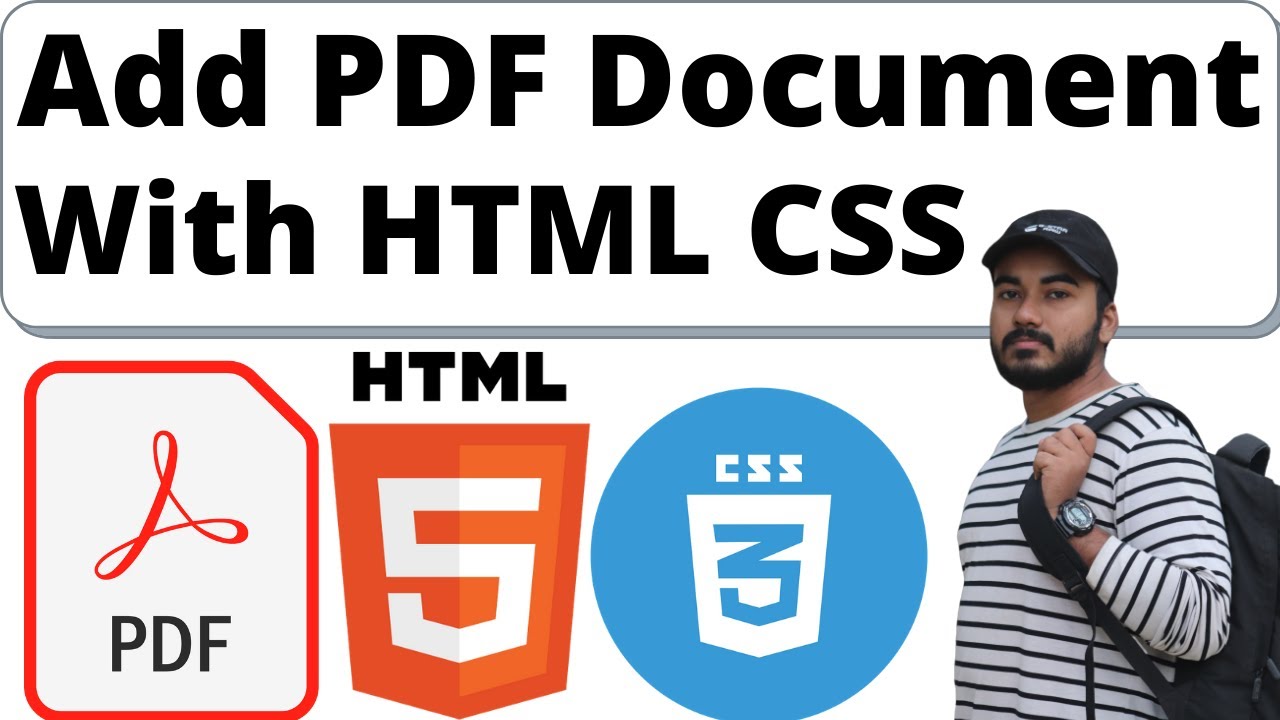 How to Add Embed PDF Document File With HTML CSS Bangla Tutorial | Embed PDF on Webpage/Website HTML