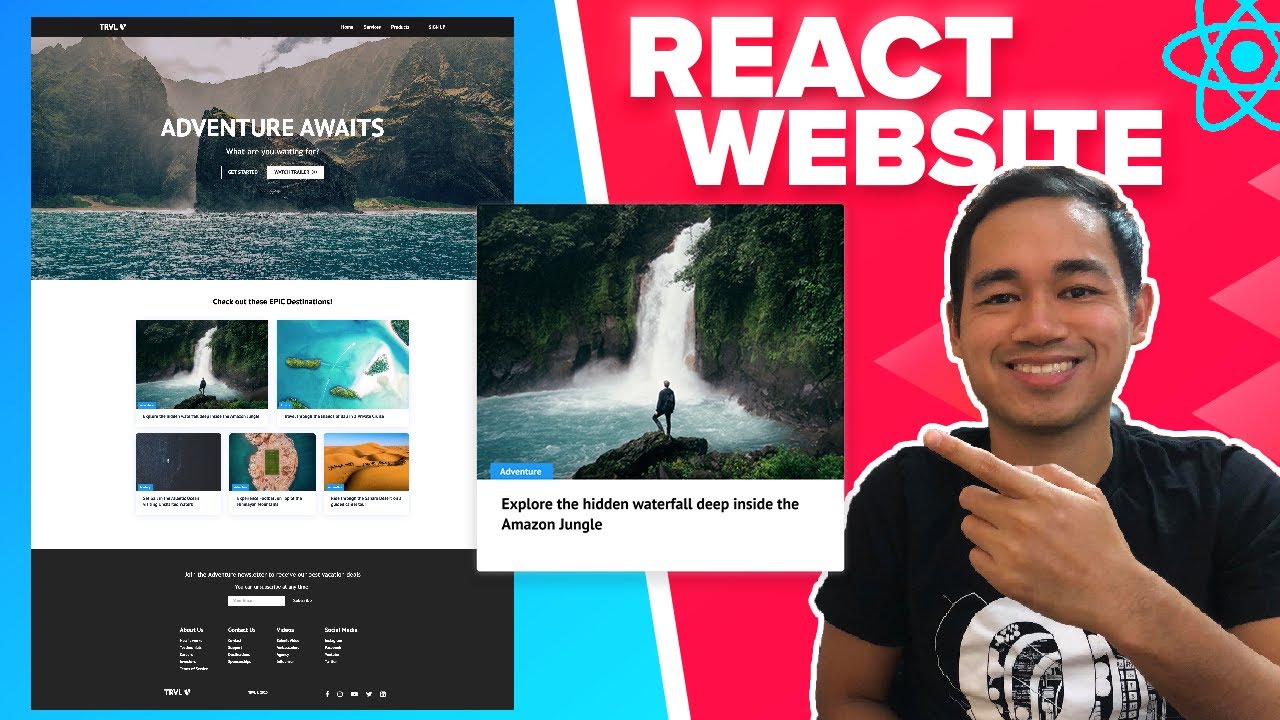 React Website Tutorial - Beginner React JS Project Fully Responsive