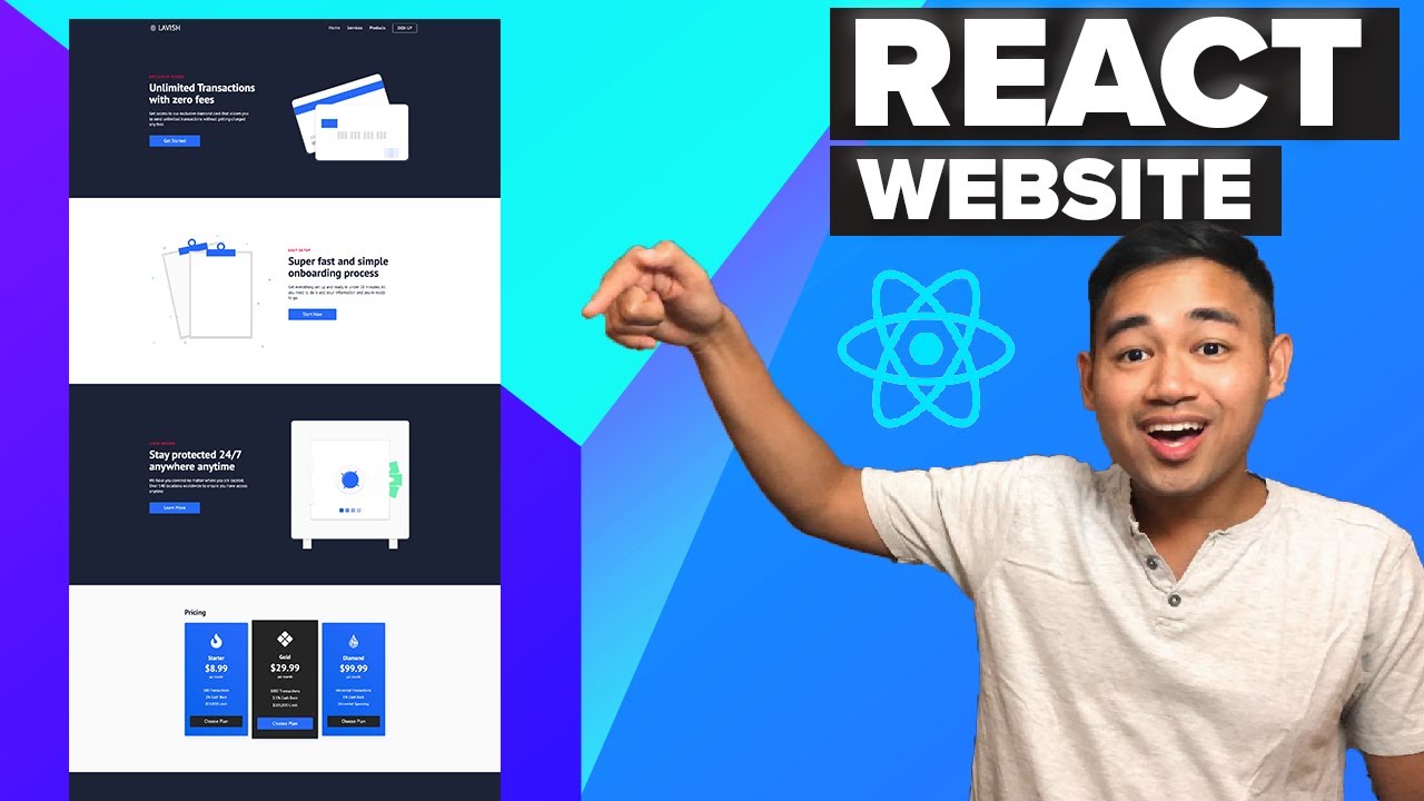 React Website Responsive Tutorial - Beginner React JS Project Using Hooks and Router