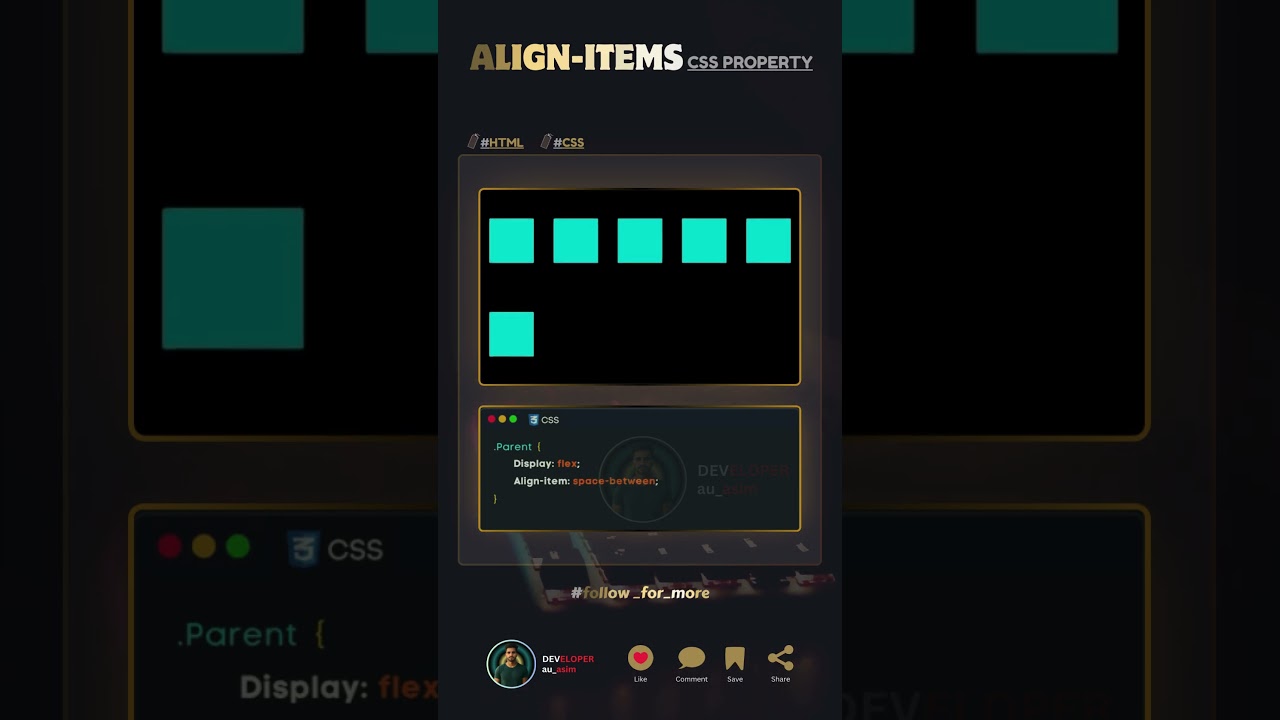 Align-items CSS Property #html #css #javascript #coding #webdesign #webdevelopment